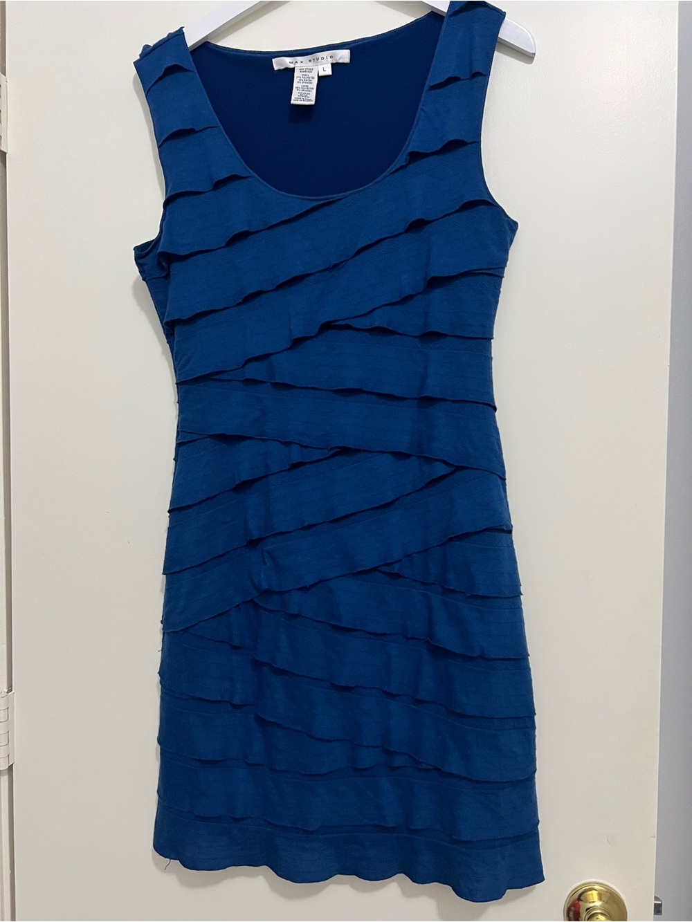 Vintage Max Studio Ruffle Mini Dress Royal Blue Large Early 2000s Indie Sleeze